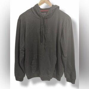 Coca-Cola Black Hoodie Medium Embroidered Logo Pullover Sweatshirt